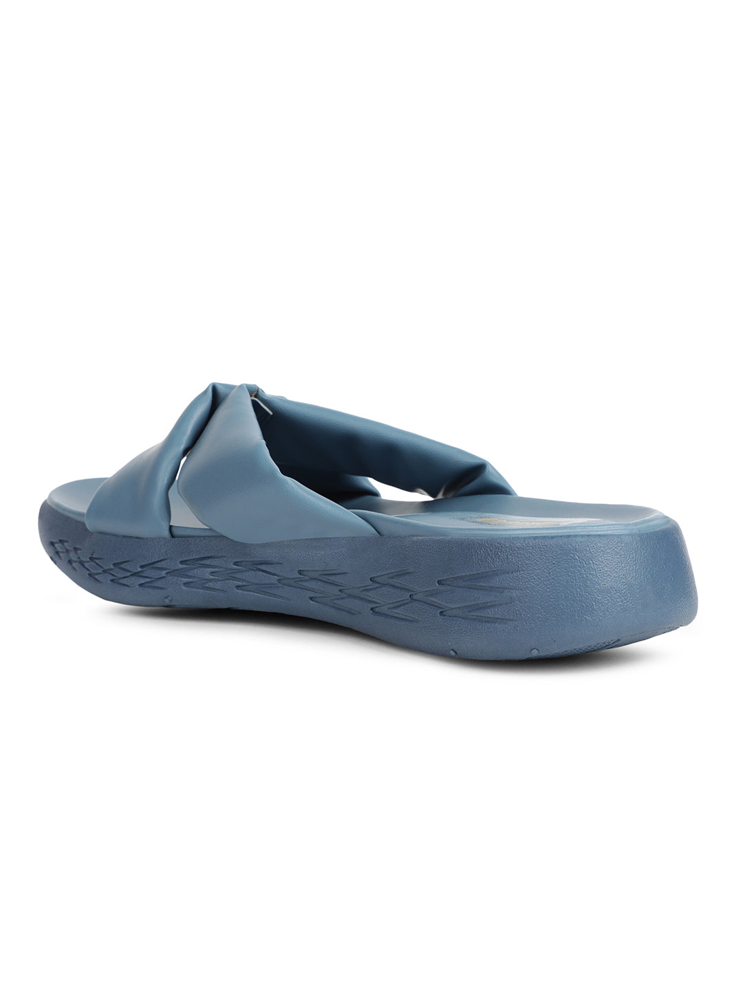 Bata Women's Blue Wedge Heel Mule Sandals - Blue