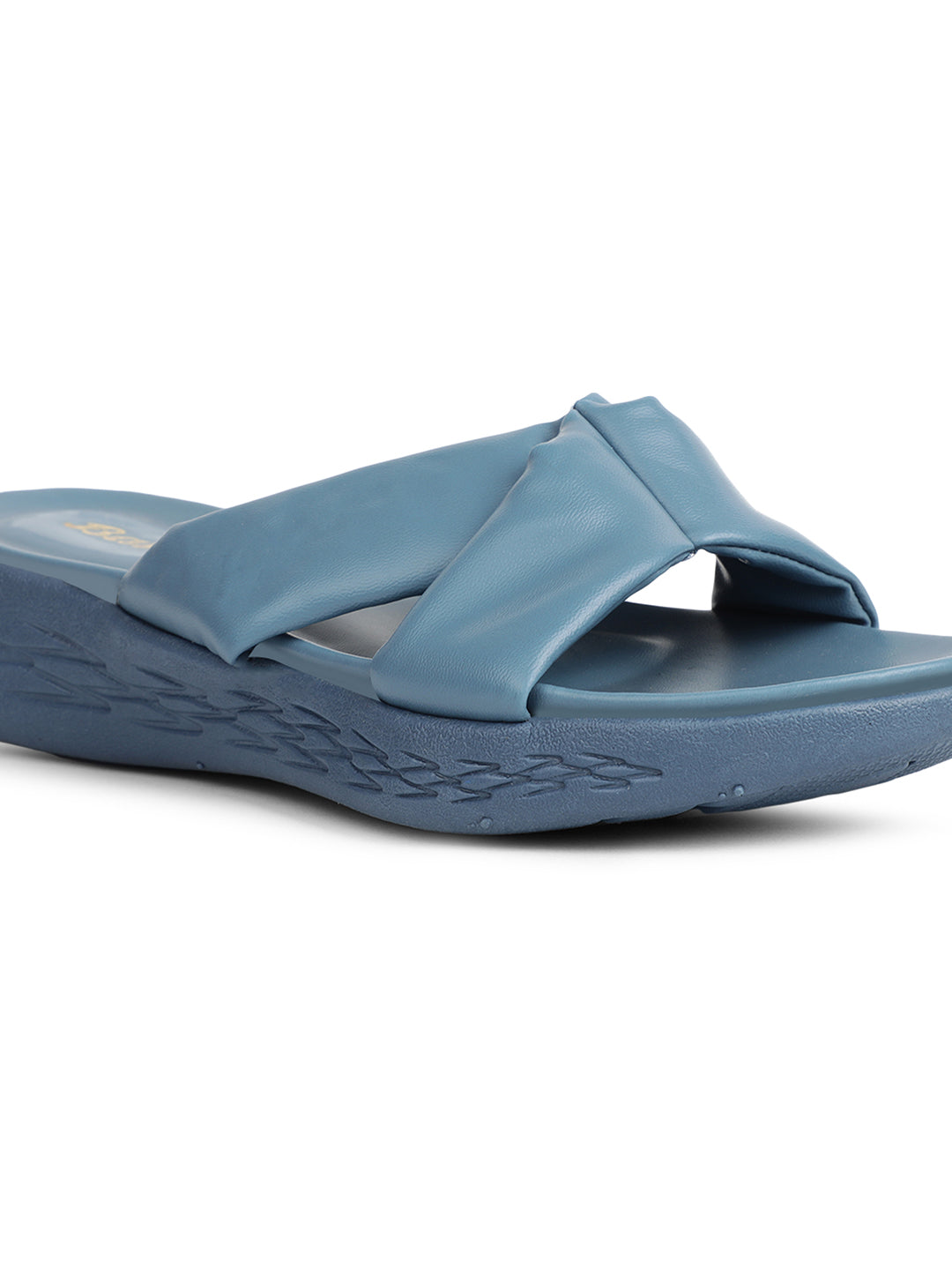 Bata Women's Blue Wedge Heel Mule Sandals - Blue