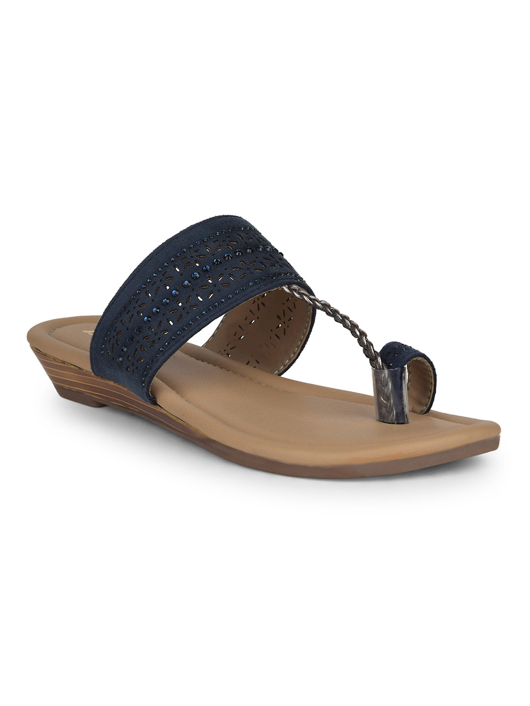 Bata Women's Turquoise Blue Ethnic Toe Ring Flats - Turquoise Blue