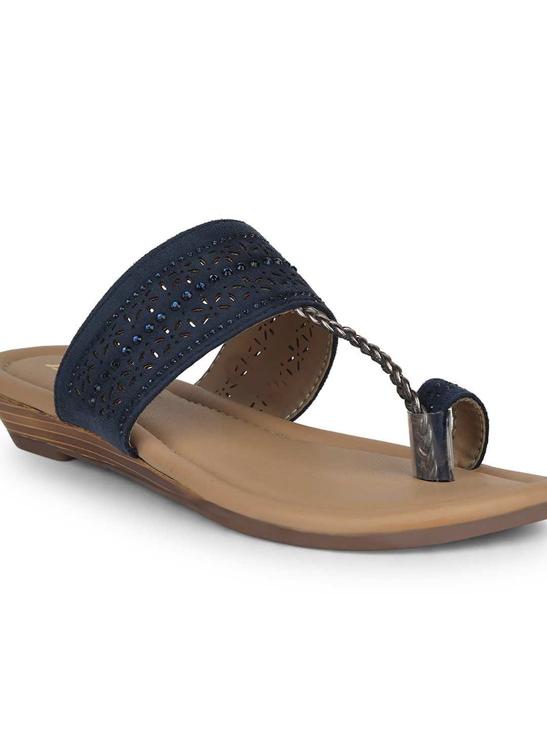 Bata Women's Turquoise Blue Ethnic Toe Ring Flats - Turquoise Blue
