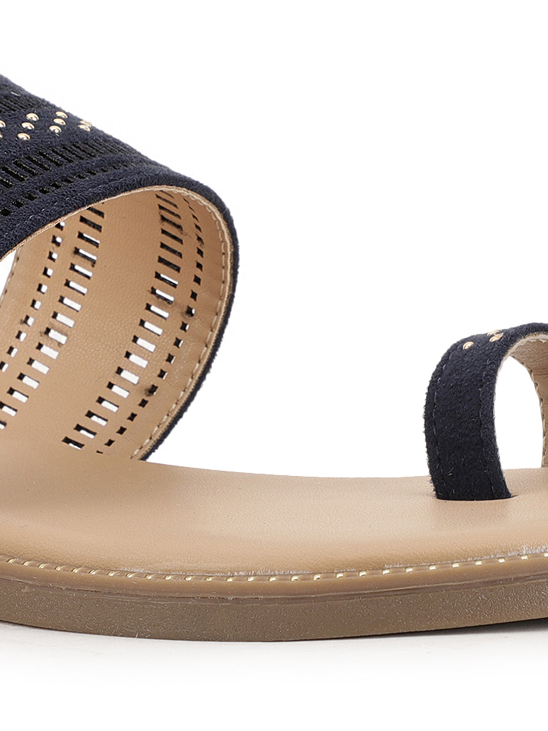 Bata Women Blue Casual Toe Ring Flats - Blue - View 4