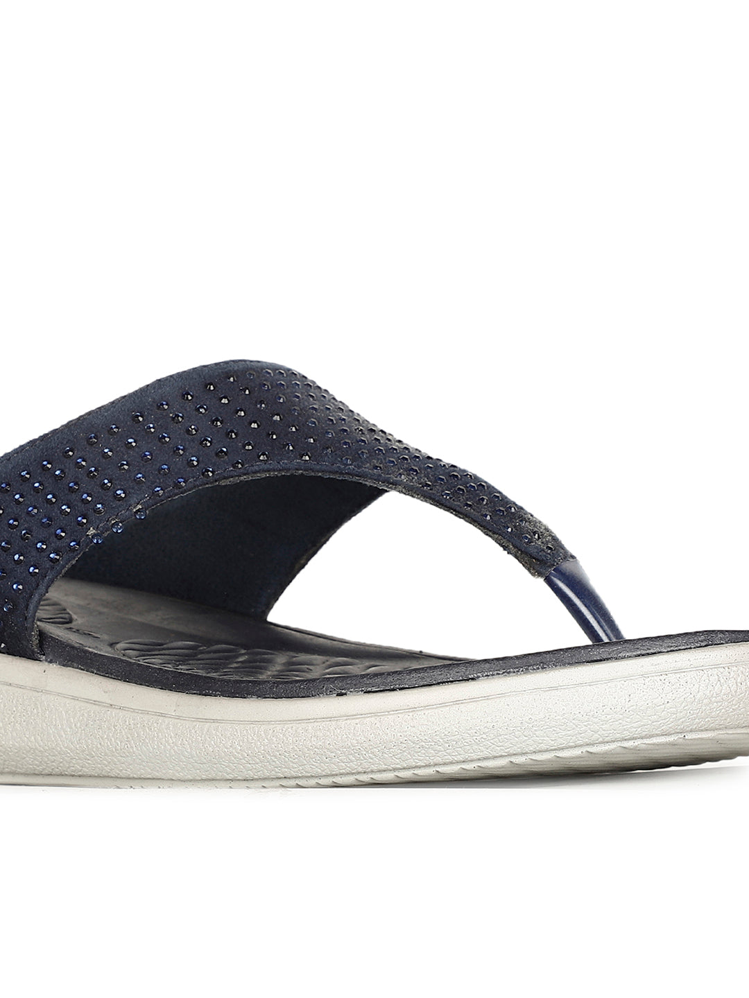 Bata Comfit Women's Navy Wedge Heel Thong Sandals - Navy
