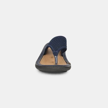 Bata Women Navy Blue Wedge Heel Thong Sandal