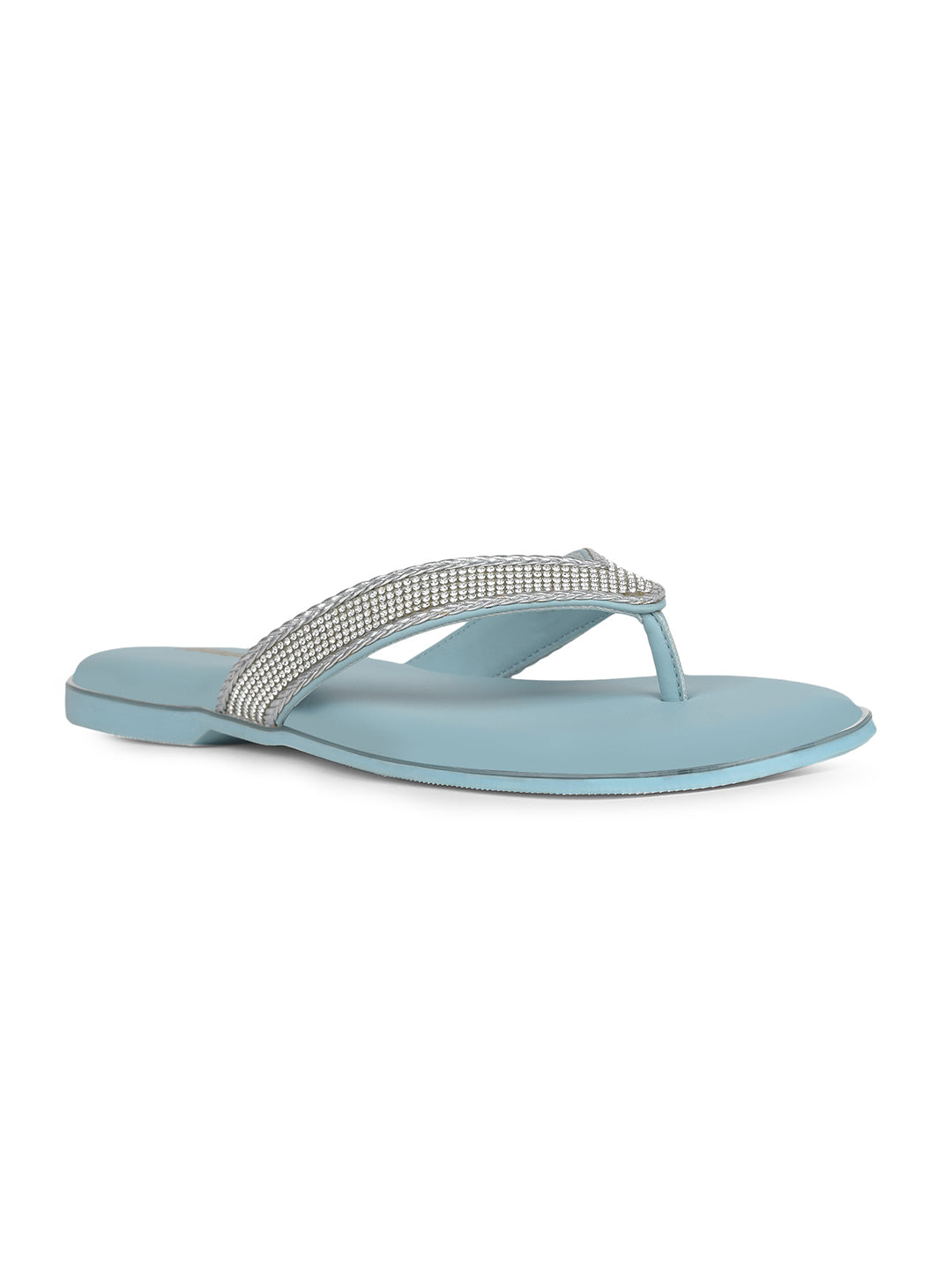 Bata Women Light Blue Casual Thong Flats - Light Blue - View 1