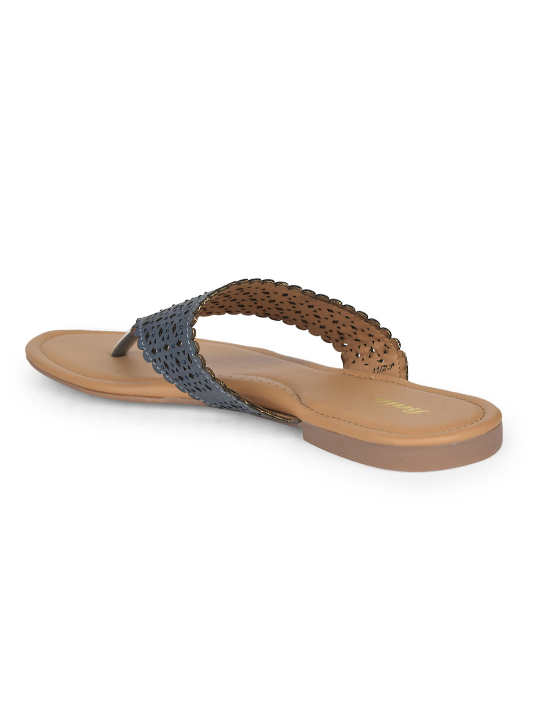 Bata Women's Blue Casual Thong Flats - Blue