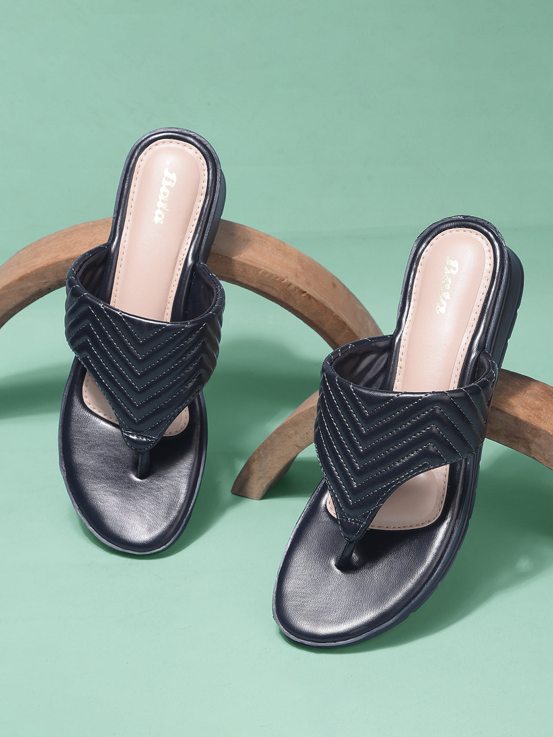 Bata Women Navy Blue Wedge Heel Thong Sandal - Navy Blue - View 6
