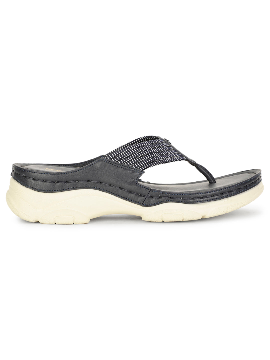 Bata Comfit Women Navy Blue Wedge Heel Thong Sandal - Navy Blue - View 2