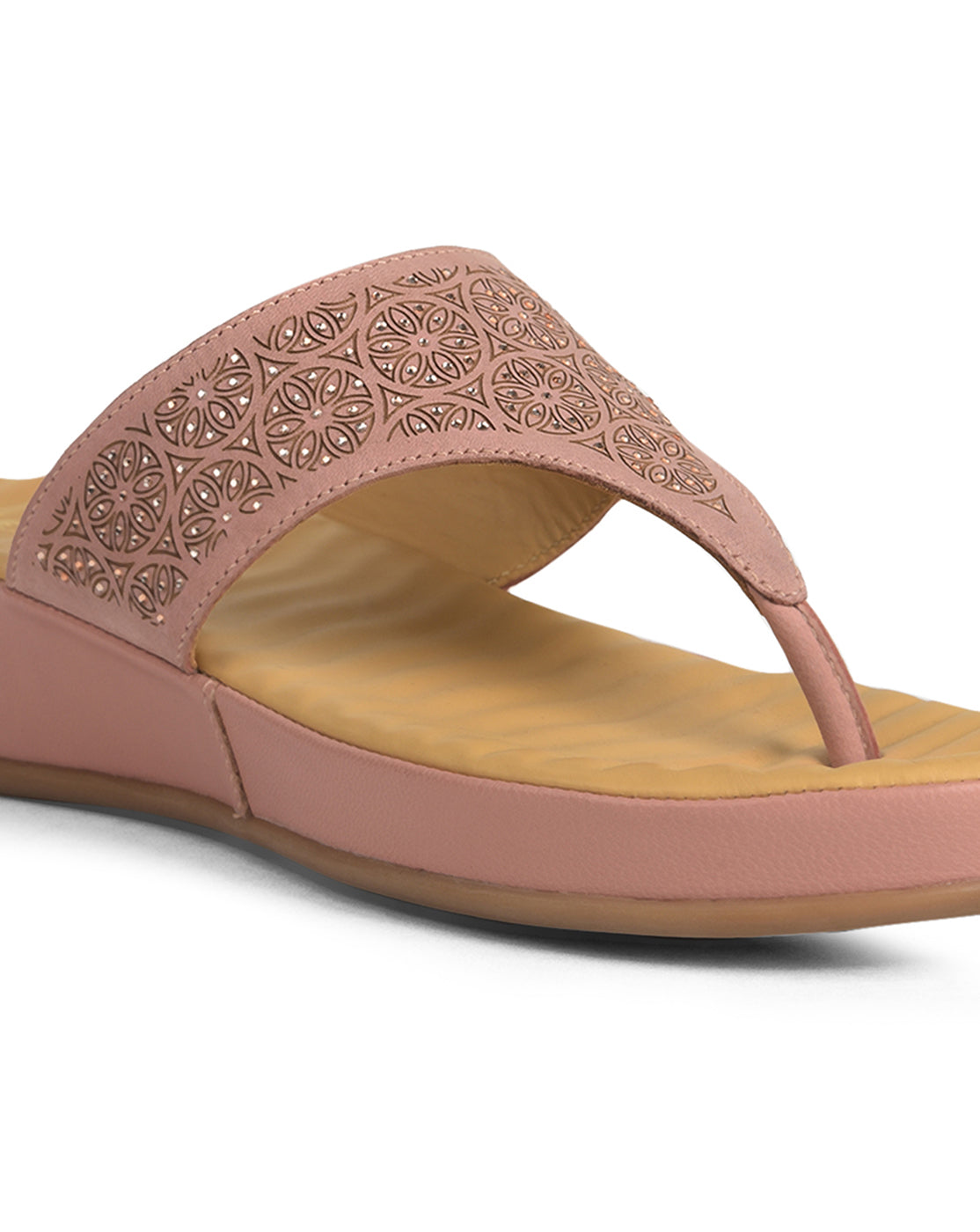 Scholl Women Red Wedge Heel Thong Sandal - Red - View 5