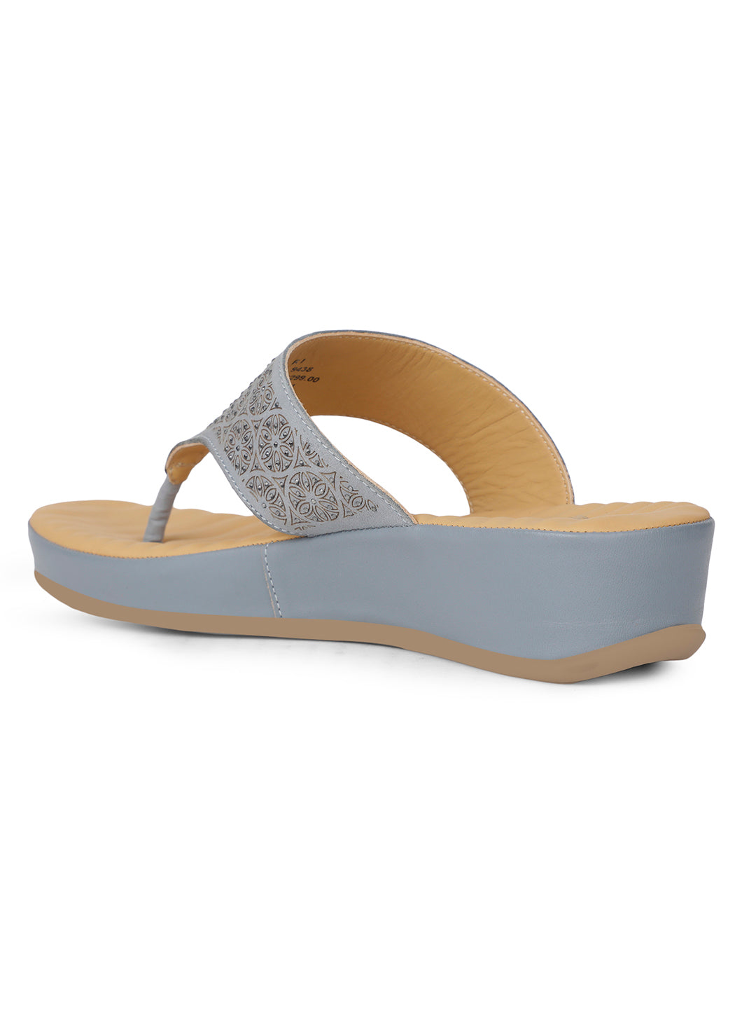 Scholl Women Blue Wedge Heel Thong Sandal - Blue - View 3