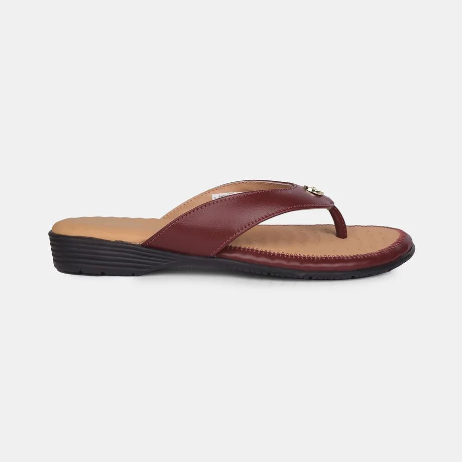Scholl Women Red Wedge Heel Thong Sandal