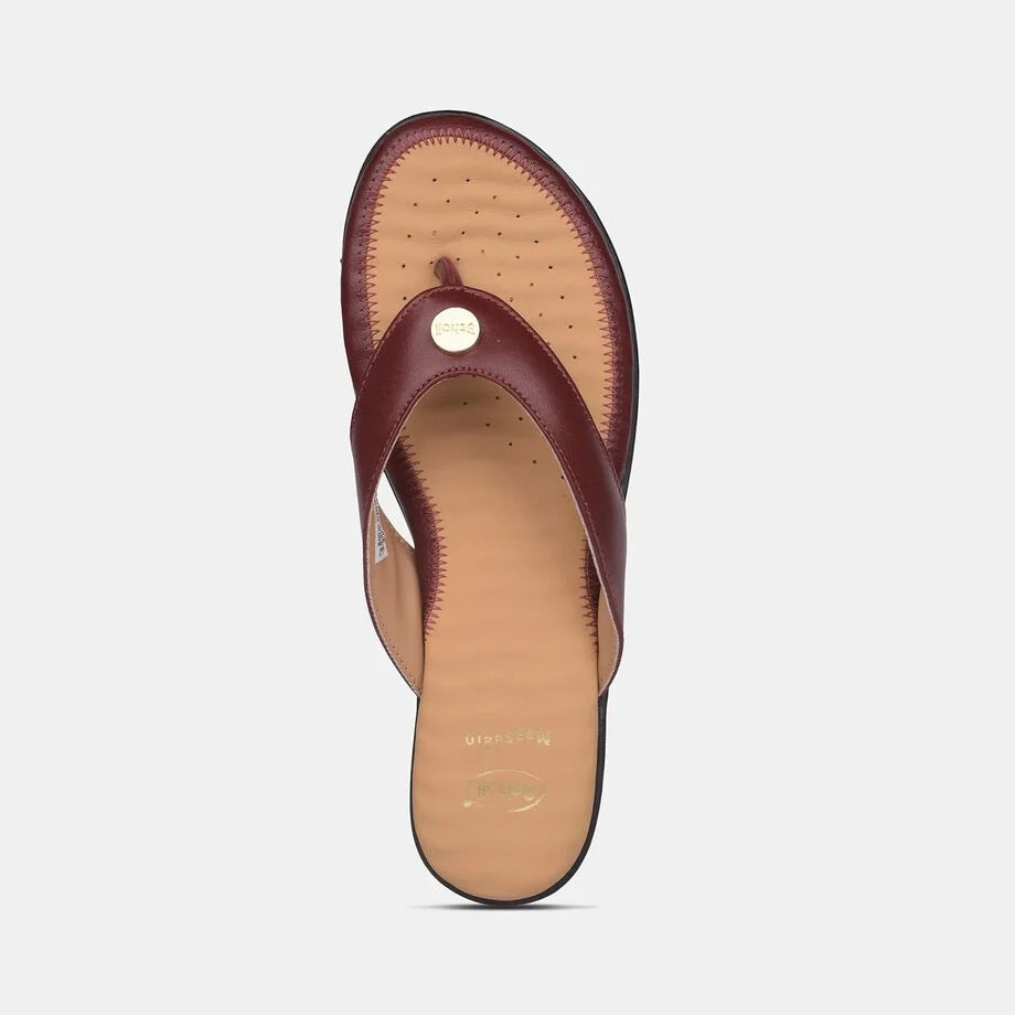 Scholl Women Red Wedge Heel Thong Sandal