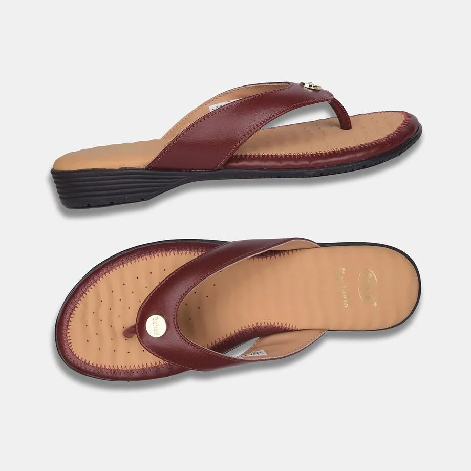 Scholl Women Red Wedge Heel Thong Sandal