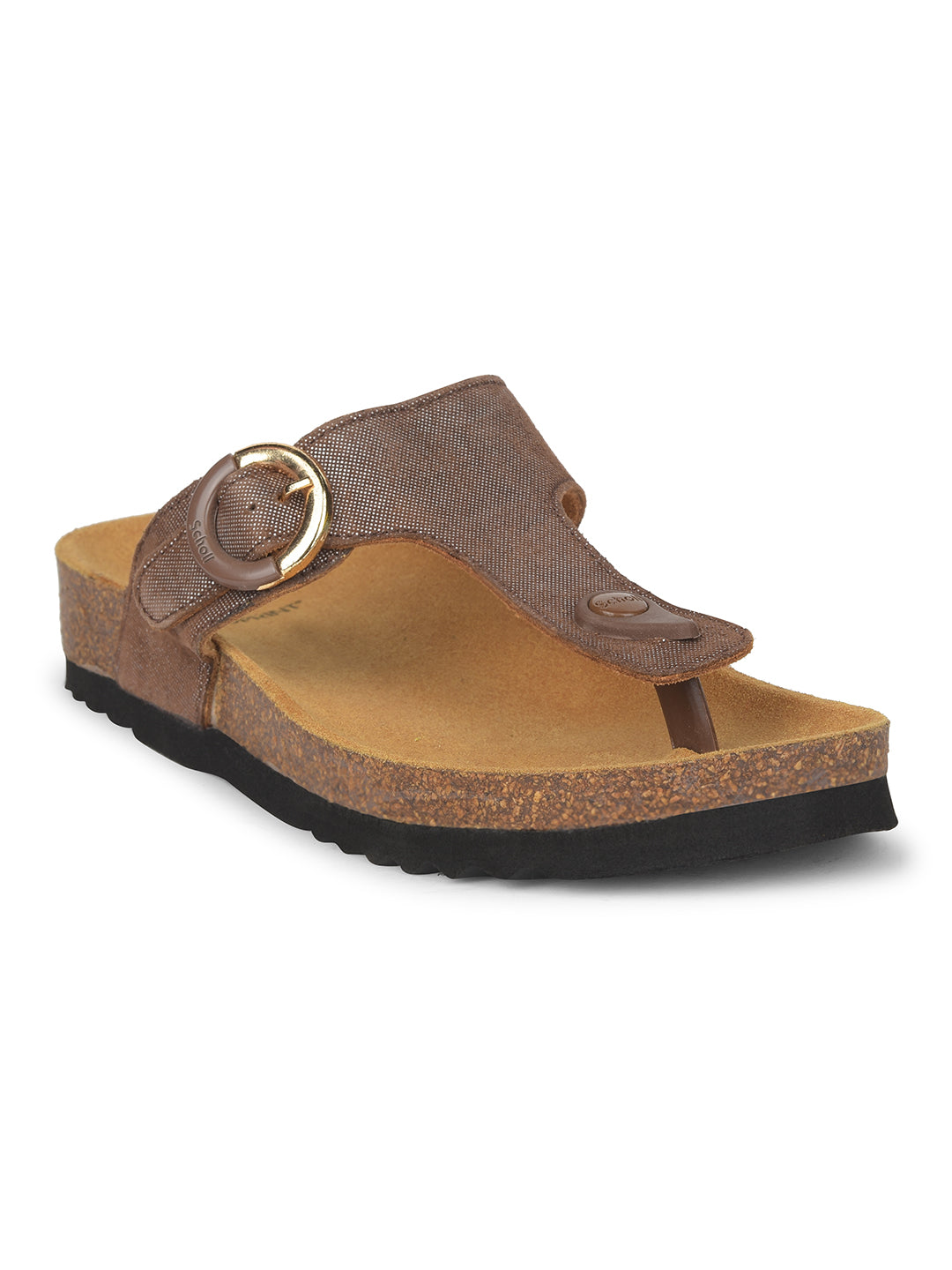Scholl Women Brown Wedge Heel Thong Sandal - Brown - View 1