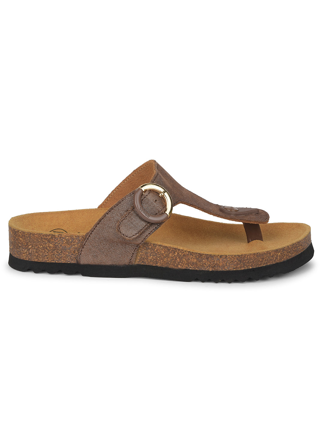 Scholl Women Brown Wedge Heel Thong Sandal - Brown - View 2