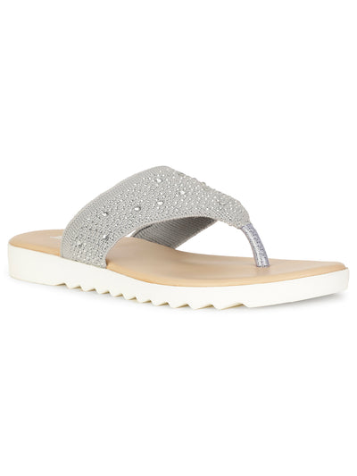 Bata Women Grey Casual Thong Flats - Grey - View 1