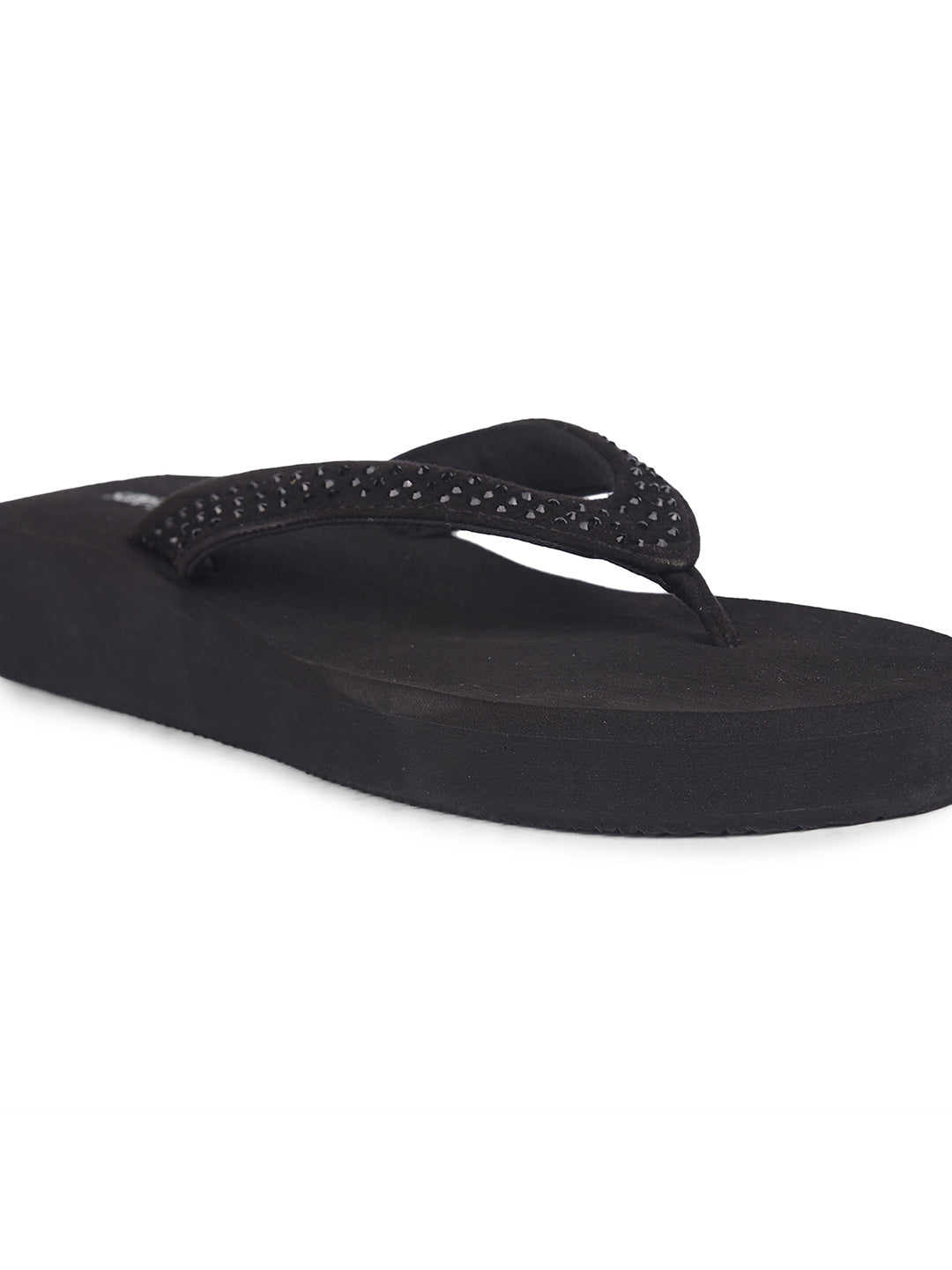 Bata Women Black Platform Heel Thong Sandal - Black - View 5