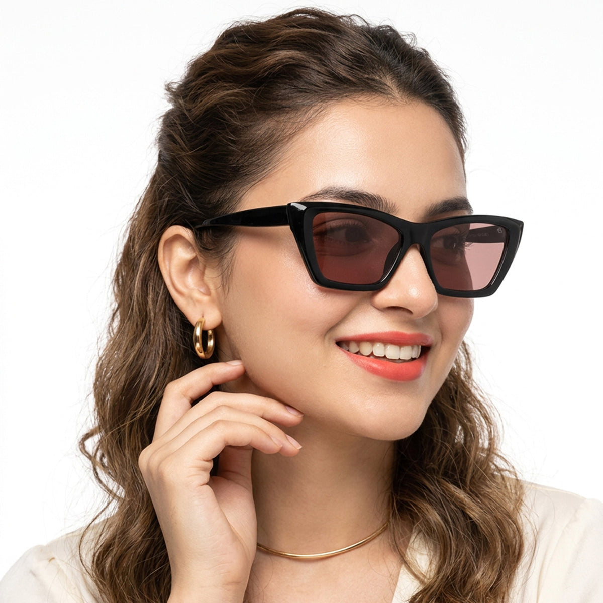 Eyejack Black Cateye Sunglasses for Men and Women - Style 1107 - worn by a male model (image 3)
