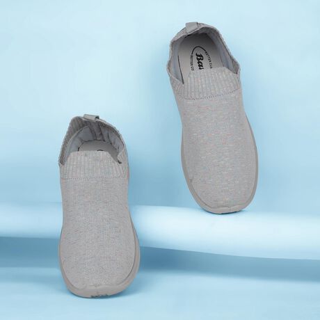 Bata Women Grey Casual Slip-on Shoes