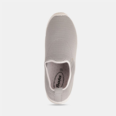 Bata Women Grey Casual Slip-on Shoes