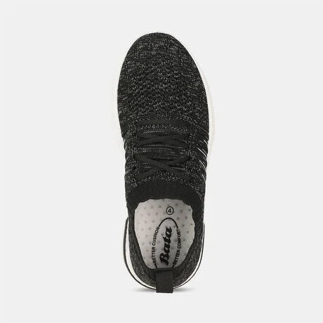 Bata Women Black Casual Lace-Up Shoes