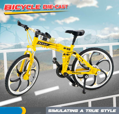 Metal Model Bicycle - Yellow Mountain Bike Toy for Kids, Ideal for Boys and Girls