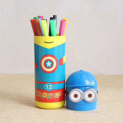 Minions Sketch Pen Set With Attractive Designed Case (Pack Of 12)6175_12pen_minions_sketch_box
