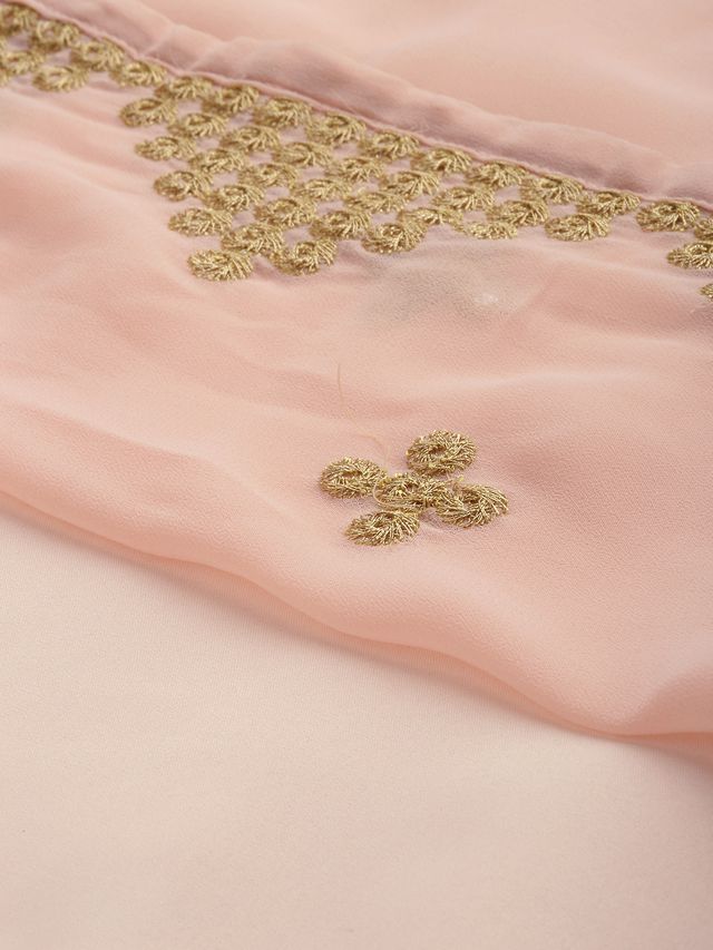 Bollywood Vogue Ready To Wear Mauve Embroidered Strap Neck Dress