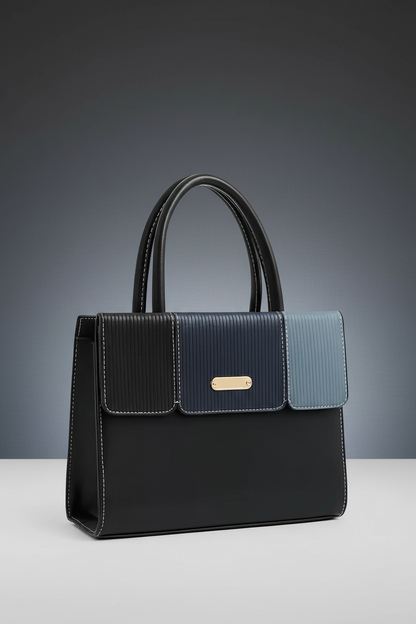 Elegant Striped Flap Top Handle Handbag RAYORA ENTERPRISE