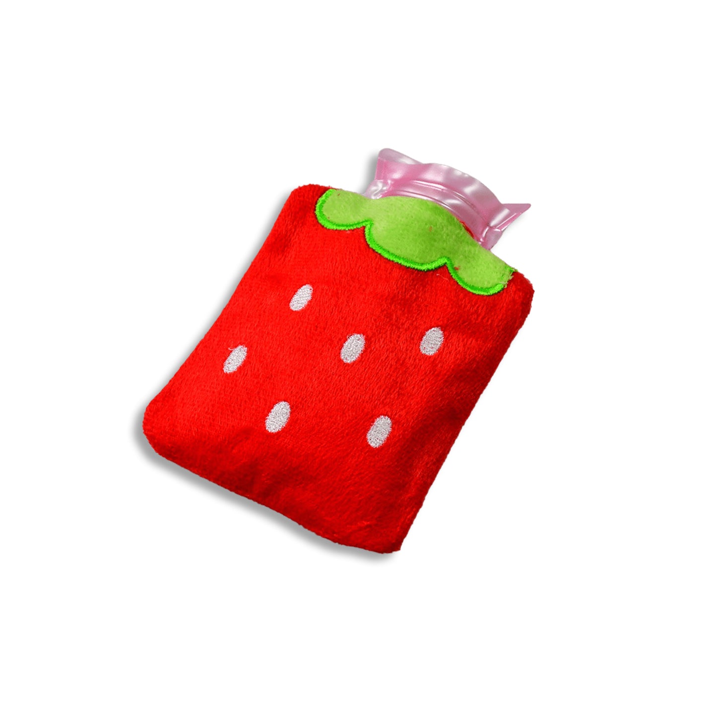 Strawberry Small Hot Water Bag With Cover For Pain Relief Neck Shoulder Pain And Hand Feet Warmer Menstrual Cramps.