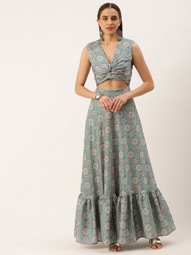 Bollywood Vogue Ready To Wear Multicolored Modal  Digital printed Dress