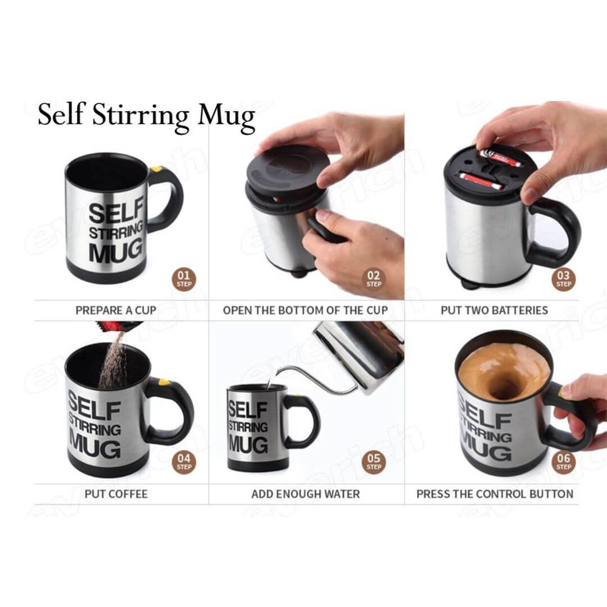 Self Stirring Mug – Automatic Mixing Cup for Coffee & Beverages (1 Pc) HP DD