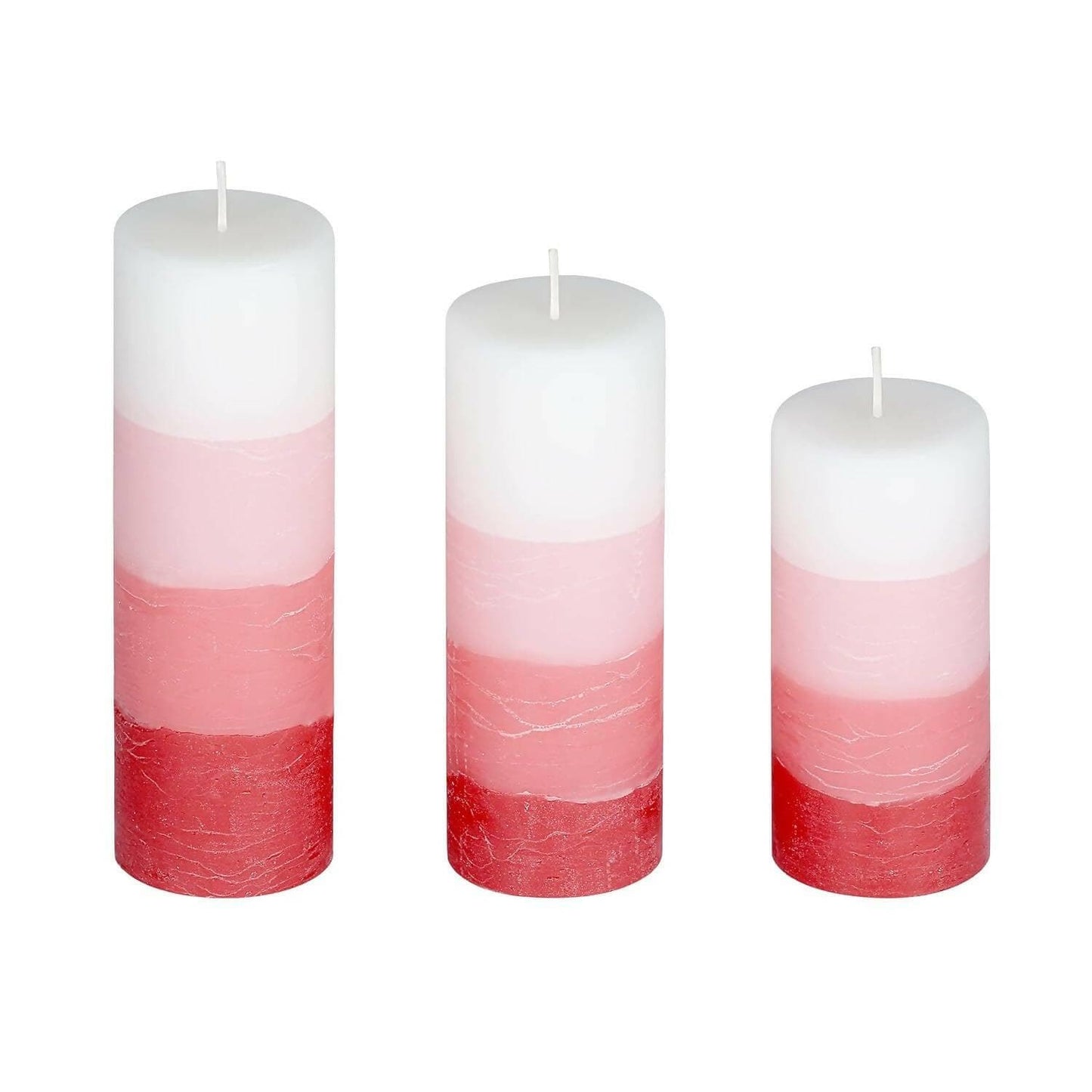 PROSPERRO LUMO by Parkash Candle Set of 3 Fragrance Pillar Candles Shade Finish (RED - Rose) - HalfPe