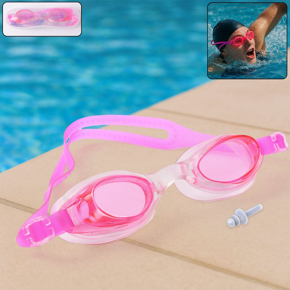 Swimming Goggles With Adjustable Clear Vision Anti-fog Waterproof Swimming Goggles HP DD