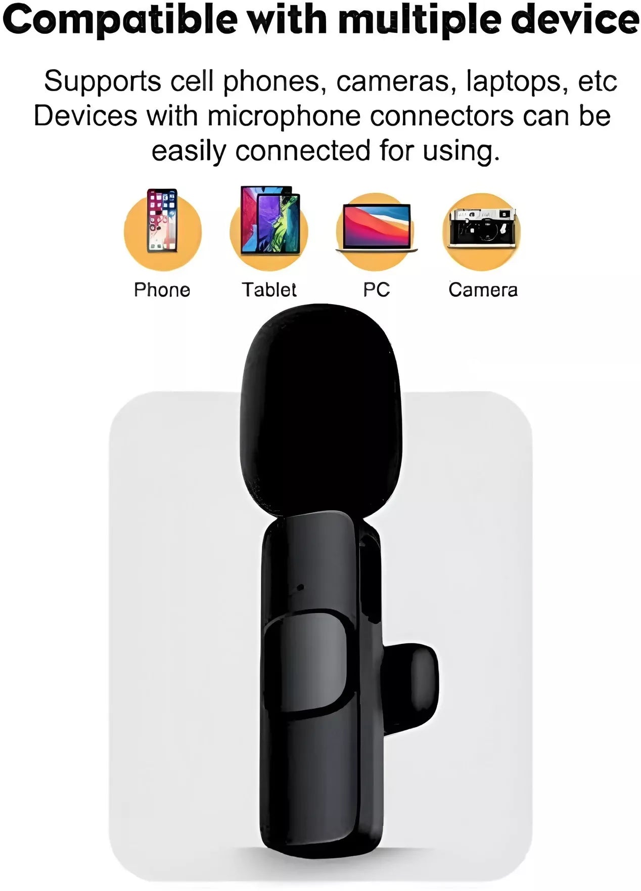 K8 Wireless Microphone with Lightning & Type-C Receiver, 20m Range, Plug & Play Clip-On Mic for iPhone & Android Dreams Gadgets