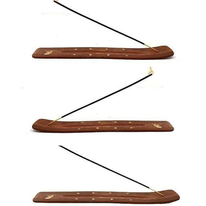 Incense Stick Holder, Dhoop Holder, Wooden Incense Holder - Handmade Stick Burner (Pack of 4) - HalfPe