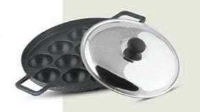 Appam Patra with Steel Lid (9pits) - HalfPe