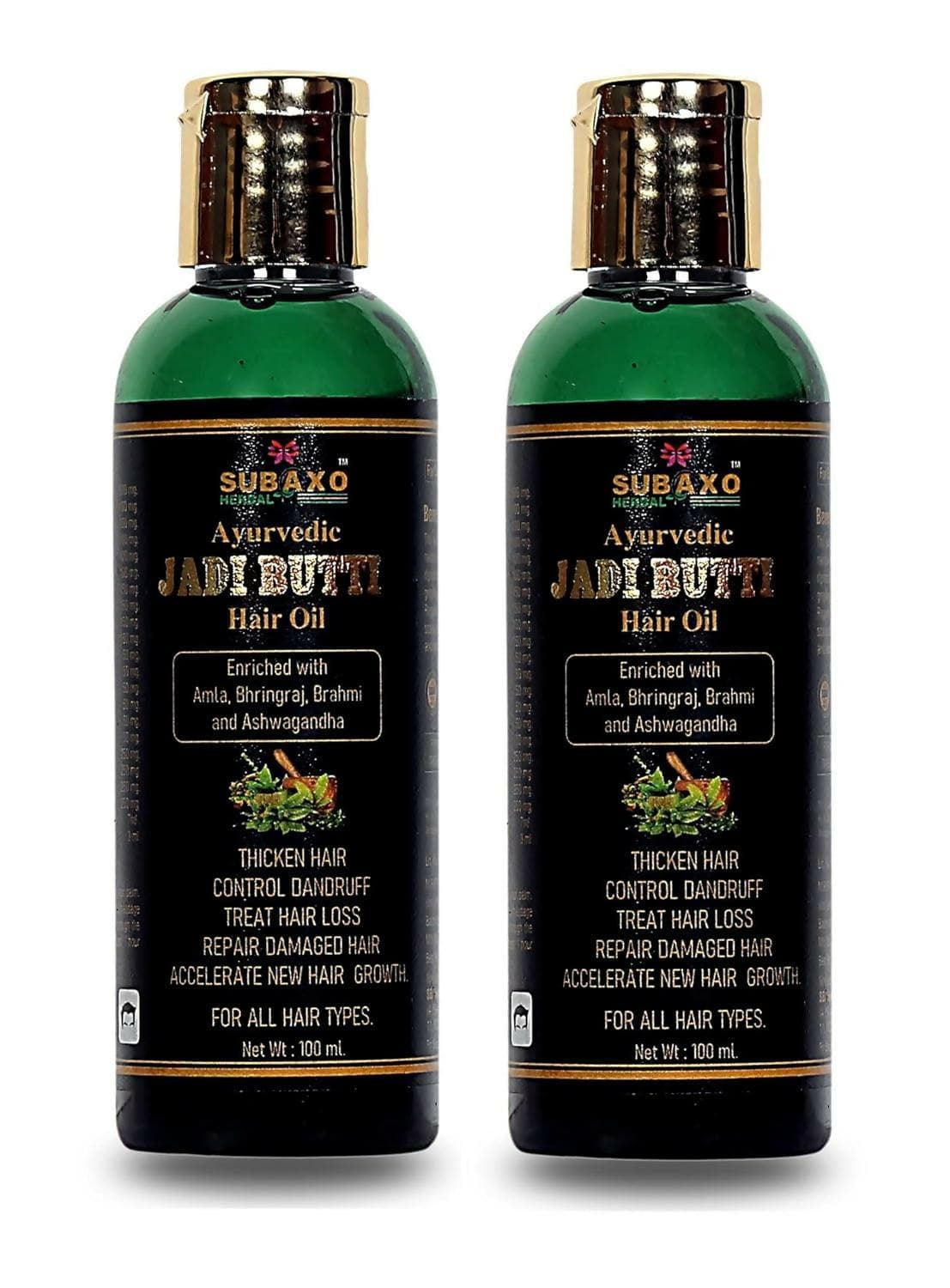 SUBAXO Herbal Hair Oil Repair Damage Hair & Promotes Hair Growth, Jadi Buti Hair Oil (100ml x 2, Pack Of 2) - HalfPe