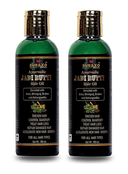 SUBAXO Herbal Hair Oil Repair Damage Hair & Promotes Hair Growth, Jadi Buti Hair Oil (100ml x 2, Pack Of 2) - HalfPe