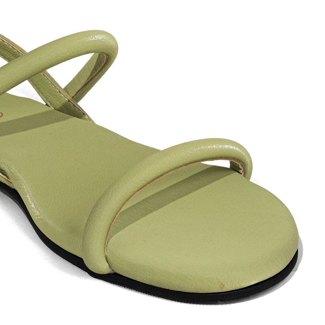 Lily Dual-Strap Vegan Leather Green Women Sandals Planet Paaduks