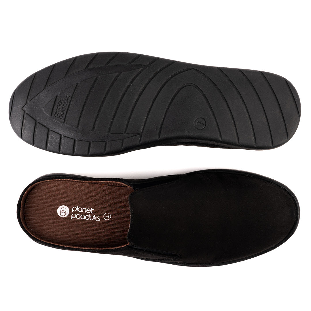 Nest Mules Vegan Suede Black Men Slip-ons Planet Paaduks