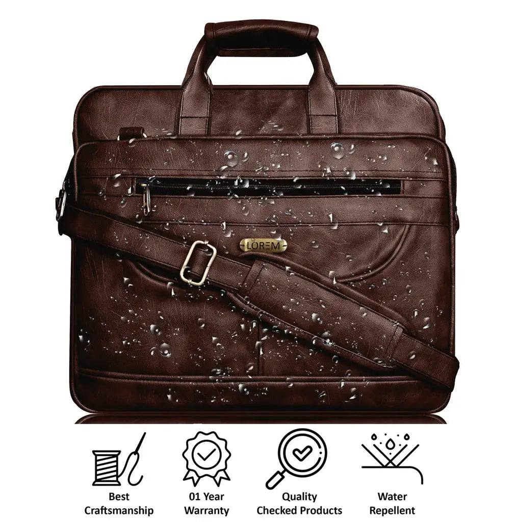 LOREM Brown Color Faux Leather 28L Messenger Bag For Men (BG23) LOREM