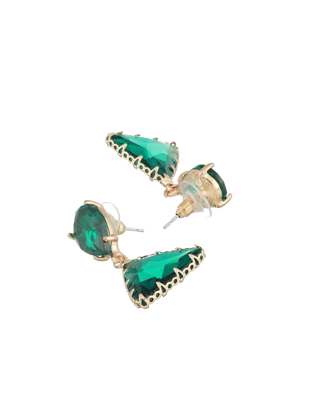 Gold-Plated Trianglar Drop Earrings