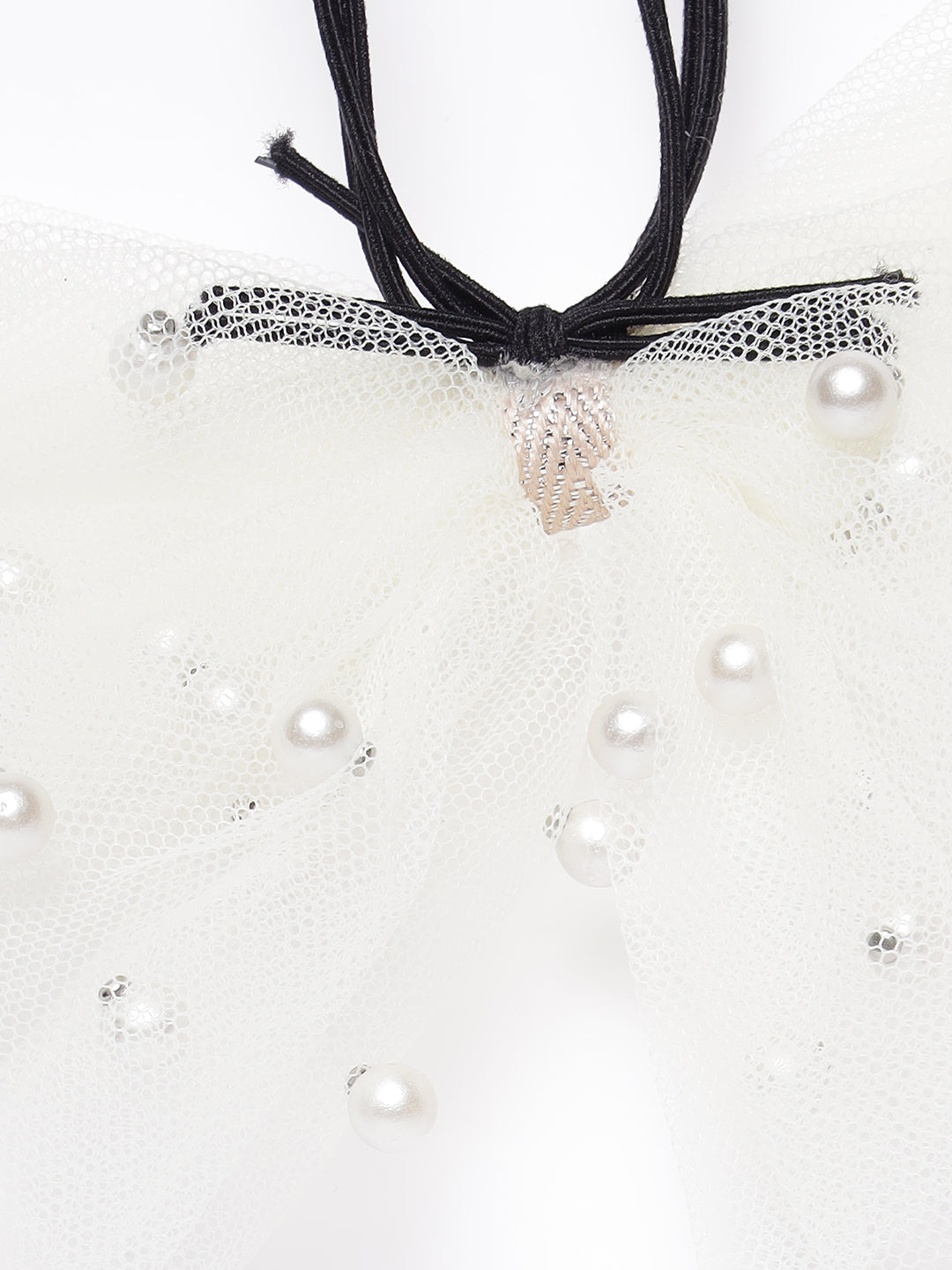 Set Of 2 Bow White Shaped Ponytail Holder