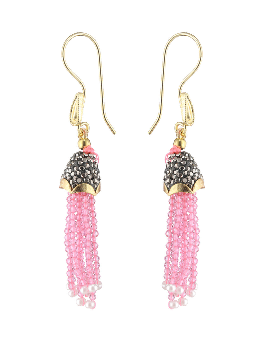 Gold-Plated Beaded Necklace And Earrings