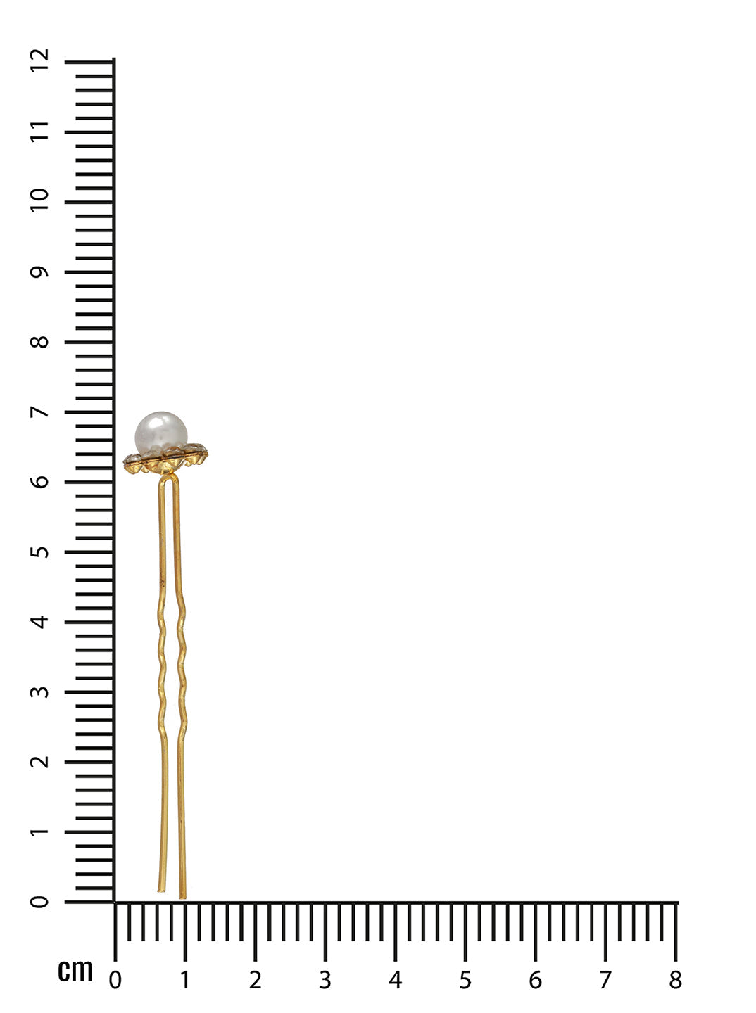 Women Set Of 12 Gold Plated & White Pearl Beaded U Pins