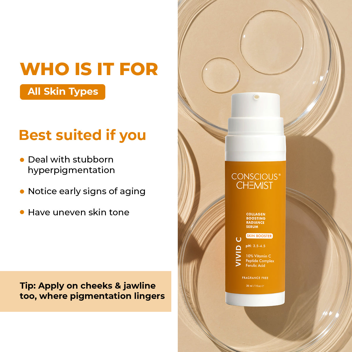 Conscious Chemist 10% Vitamin C Face Serum | For Glowing Skin (30 ml)