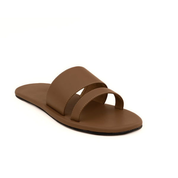 Tev Cloak Vegan Leather Brown Men Slides Planet Paaduks