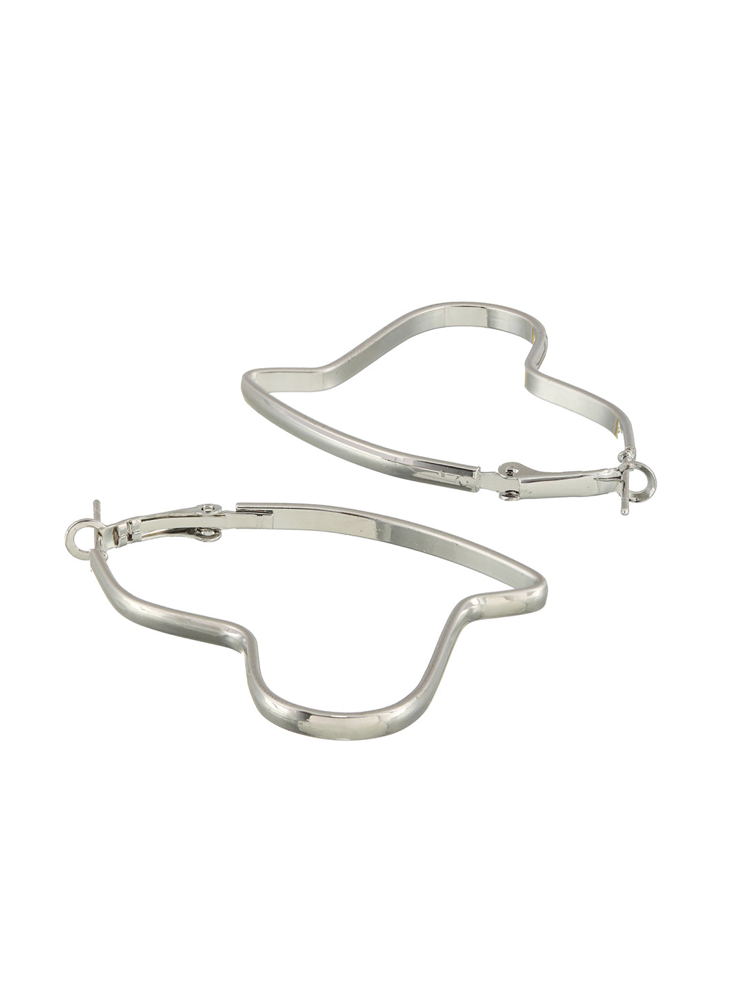 Silver-Plated Heart Shaped Hoop Earrings