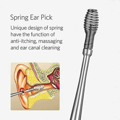 Reusable Ear Wax Removal Tool Kit Stainless Steel Ear Cleaner Earpick Set with Storage Box & Ear Curet for Safe Ear Cleaning