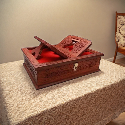 Zuvvy Wooden Book Stand Box for Reading Quran